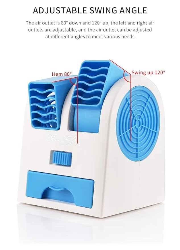 🔥Mini Cooler AC USB and Battery Operated Air Mini Water Air Cooler Cooling Fan Duel Blower with Ice Chambe Perfect for Temple,Home,Kitchen USE, Study @ Just Rs.599/-🔥