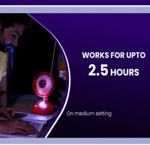 Rechargeable Portable Fan with LED Light @ Just Rs.599/-