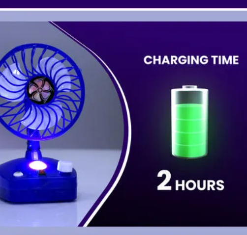 Rechargeable Portable Fan with LED Light @ Just Rs.599/-