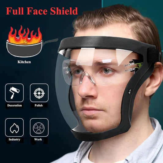 🛡️ Stay Safe in Style: Transparent Full Face Shield + Anti-Fog Safety Glasses @ ₹499