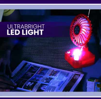 Rechargeable Portable Fan with LED Light @ Just Rs.599/-