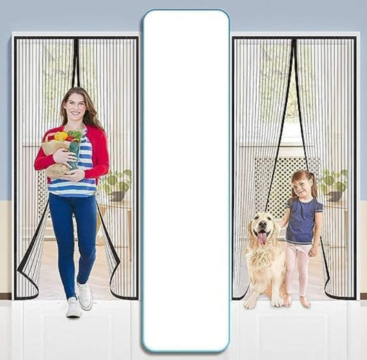 🔥 Magic Curtain | Magnetic Mosquito Screen Door Net | Curtain with Magnets | Mesh Curtain Back Door Mesh with Full Frame Hook & Loop @ Just Rs. 599/-🔥